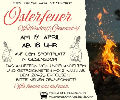 Osterfeuer in Giesensdorf/Wulfersdorf (Bild vergrößern)