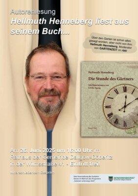 Veranstaltung: Autorenlesung - Hellmuth Henneberg liest aus seinem Buch "Die Stunde des Gärtners" Do 26. 06. 2025