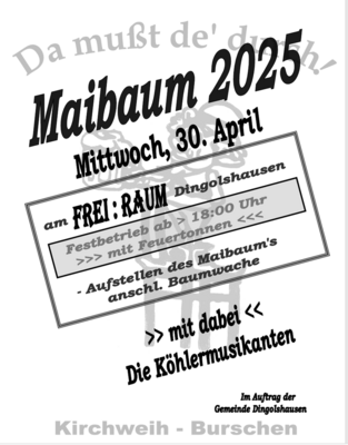 Einladung zum Festbetrieb beim Maibaumaufstellen