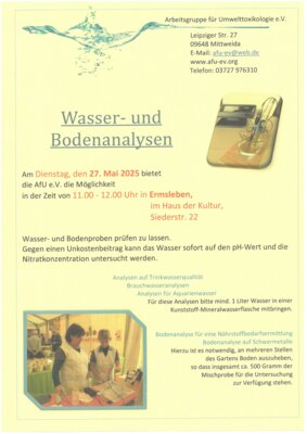 Wasser- und Bodenanalysen AfU 