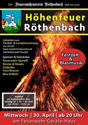 Veranstaltung: Höhenfeuer in Röthenbach Mi 30. 04. 2025