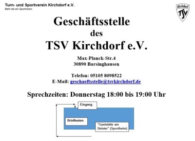 Flyer Geschäftsstelle Öffnungszeiten