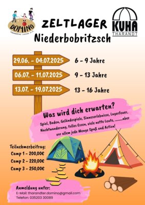 Veranstaltung: Zeltlager Niederbobritzsch 6-9 Jahre 29. Jun  -  04. Jul 2025