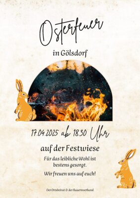 Willkommen zum Osterfeuer in Gölsdorf