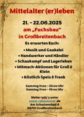Plakat für das Mittelalterspektakel