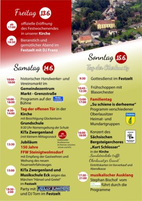 Festprogramm vom 13.06. bis 15.06.2025
