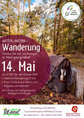 Veranstaltung: After-Work-Wanderung - "Tag des Wanderns" Mi 14. 05. 2025