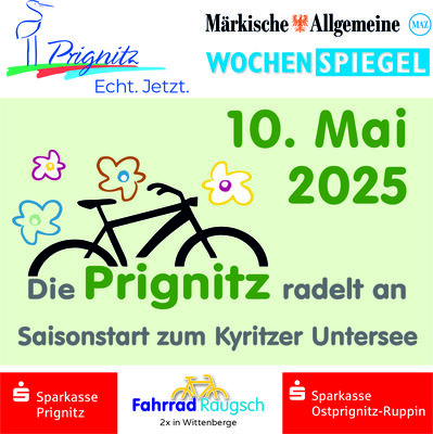 Veranstaltung: Die Prignitz radelt an - Sternfahrt in den Fahrradfrühling führt nach Kyritz Sa 10. 05. 2025