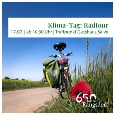 Vom Gutshaus führt ab 10.30 Uhr eine ca. 12 km lange Radtour durch die Zülowniederung zum Bahnhof Rangsdorf. 
