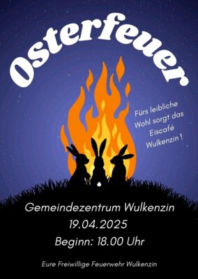 Osterfeuer in Wulkenzin