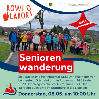 Veranstaltung: Seniorenwanderung Do 08. 05. 2025