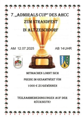 Veranstaltung: Strandfest der Gemeinde Alt Zeschdorf mit dem 7. Admiralscup Sa 12. 07. 2025
