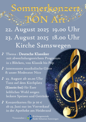 Veranstaltung: Sommerkonzert TON Art 22.  -  23. Aug 2025