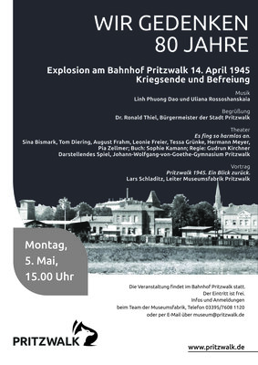 Plakat zur Gedenkveranstaltung - 80 Jahre 1945