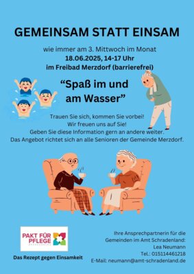 Veranstaltung: Seniorennachmittag - GEMEINSAM STATT EINSAM" in Merzdorf Mi 18. 06. 2025