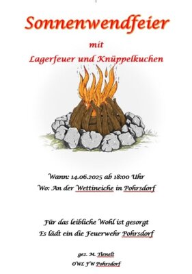 Veranstaltung: Sonnenwendfeier Sa 14. 06. 2025