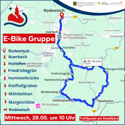 Veranstaltung: E-Bike-Tour Mi 28. 05. 2025