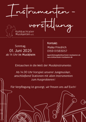Veranstaltung: Vorspielnachmittag und Instrumentenvorstellung So 01. 06. 2025