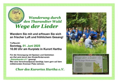 Veranstaltung: Wanderung durch den Tharandter Wald - Wege der Lieder So 01. 06. 2025