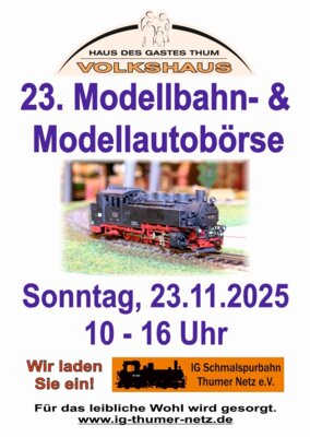 Veranstaltung: 23. Modellbahn- und Modellautobörse So 23. 11. 2025