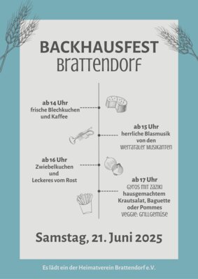 Flyer zum Backhausfest in Brattendorf