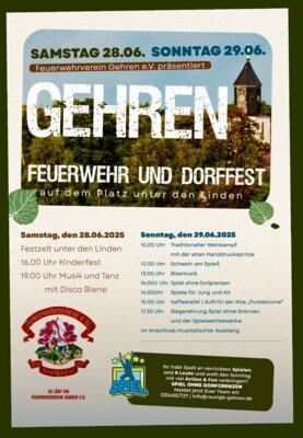 Veranstaltung: Feuerwehr- und Dorffest 28.  -  29. Jun 2025