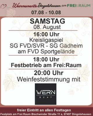 Samstag 08. August 2026