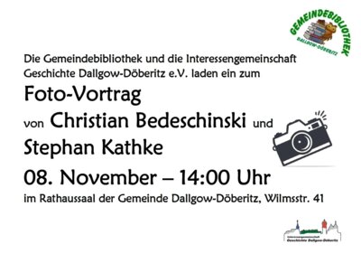 Veranstaltung: Foto-Vortrag von Christian Bedeschinski und Stephan Kathke Sa 08. 11. 2025