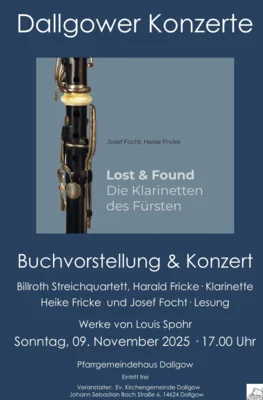 Veranstaltung: Dallgower Konzerte - Buchvorstellung & Konzert So 09.​11.​2025
