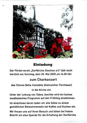 Flyer Chorkonzert in Stechow