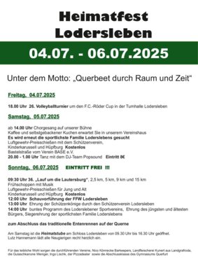 Plakat Heimatfest Lodersleben