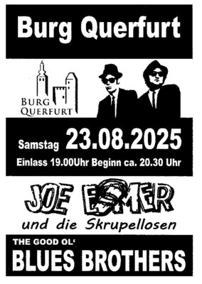 Plakat Joe Eimer und Blues Brothers auf Burg Querfurt