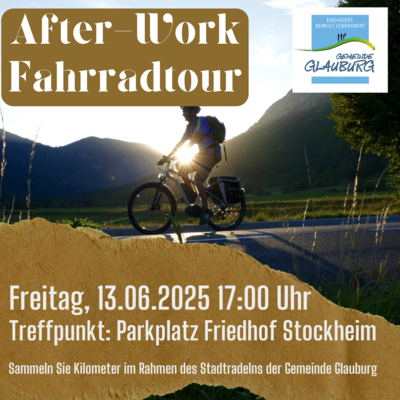 Veranstaltung: After-Work Fahrradtour Fr 13. 06. 2025