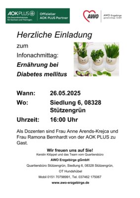Veranstaltung: Einladung zum Infonachmittag Mo 26. 05. 2025