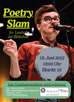 Veranstaltung: Poetry Slam Mi 18. 06. 2025