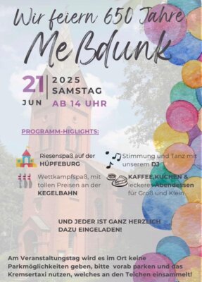 Veranstaltung: 650 Jahre Meßdunk Sa 21. 06. 2025