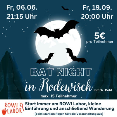 Veranstaltung: Fledermauswanderung Fr 06. 06. 2025
