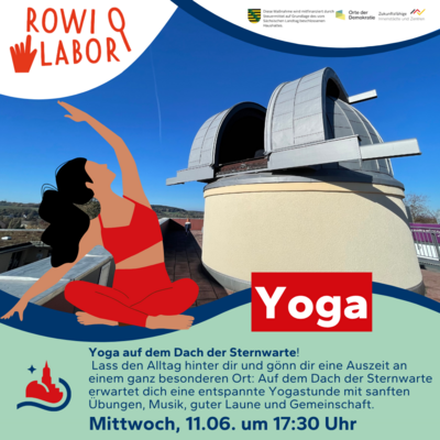 Veranstaltung: Yoga mit Theresa auf dem Dach der Sternwarte Mi 11. 06. 2025
