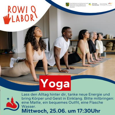 Veranstaltung: Yogastunde im ROWI-Labor Mi 25. 06. 2025