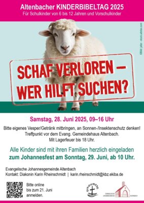 Veranstaltung: Schaf verloren! Wer hilft suchen? Sa 28. 06. 2025