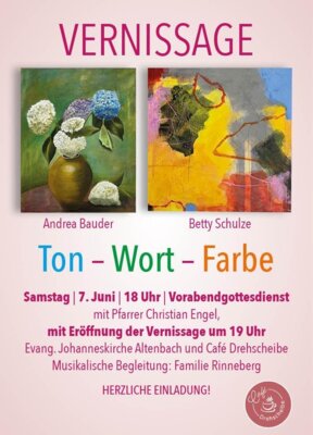 Veranstaltung: Ton - Wort - Farbe (Gottesdienst mit Vernissage) Sa 07. 06. 2025