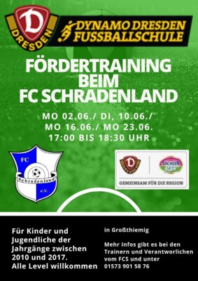 Fördertraining beim FC Schradenland