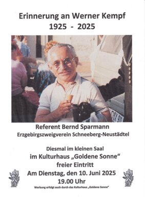 Plakat Erinnerungen an Werner Kempf (Bild vergrößern)