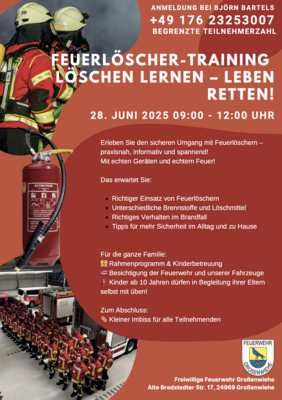 Feuerlöscher-Training in Großenwiehe