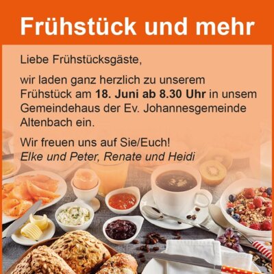 Veranstaltung: Frühstück und mehr Mi 18.06.2025