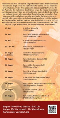 Veranstaltung: Theaterloge: Wer erben will, muss leiden! So 24. 08. 2025