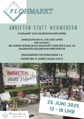 Plakat Flohmarkt Anbieten statt wegwerfen