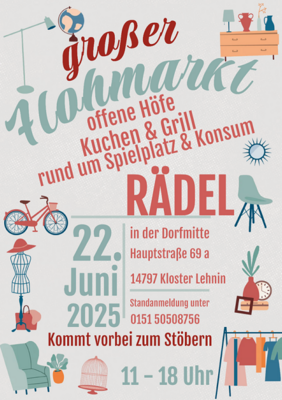 Veranstaltung: Großer Flohmarkt in Rädel So 22. 06. 2025
