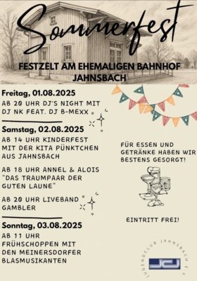 Veranstaltung: Sommerfest am ehemaligen Bahnhof Jahnsbach 01.  -  03. Aug 2025