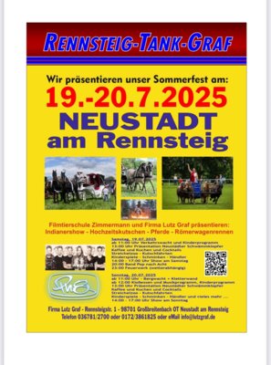 Plakat des Sommerfestes mit Programm